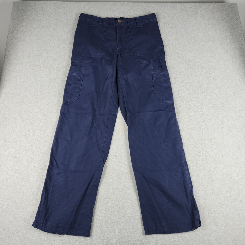 Carhartt Ripstop Cargo Scrub Pants Women Small Navy Classic Fit Utility Workwear